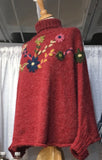 Peruvian Poncho with Flowers 🌺