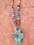 Bohemian Clay Cross Beaded Necklace