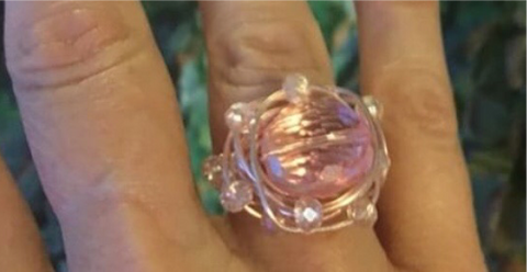Delicious Wrapped Pink Quartz Ring