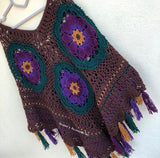 Bohemian Crocheted Poncho with Flowers